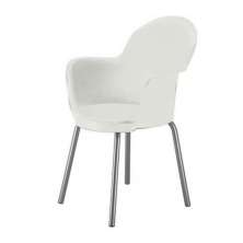 Cadeira com BraÃ§o Base Cromada Linha Polipropileno Moon