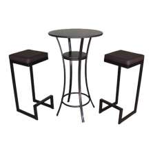 Kit Mesa E Banquetas Para Bistrô E Bares Linha Lecce Preto