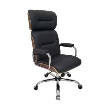 Poltrona Eames Presidente Linha Capa em Madeira Preto Cromada