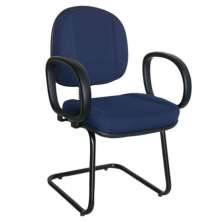 Poltrona Gerente com Base Fixa em S com BraÃ§o Linha Classic