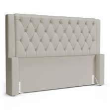 Cabeceira Atena Para Cama Box Queen Size 160cm Capitonê com Frame Sintético Bege - Desk Design
