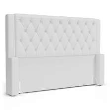 Cabeceira Atena Para Cama Box Queen Size 160cm Capitonê com Frame Sintético Branco - Desk Design