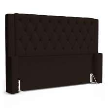 Cabeceira Atena Para Cama Box Queen Size 160cm Capitonê com Frame Sintético Marrom - Desk Design