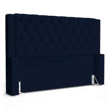 Cabeceira Atena Para Cama Box Queen Size 160cm Capitonê com Frame Suede Azul Marinho - Desk Design