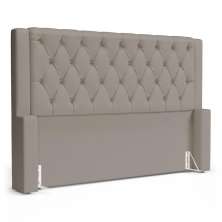 Cabeceira Atena Para Cama Box Queen Size 160cm Capitonê com Frame Suede Bege - Desk Design