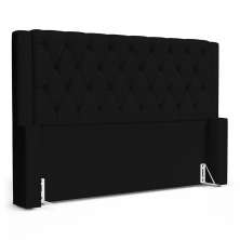 Cabeceira Atena Para Cama Box Queen Size 160cm Capitonê com Frame Suede Preto - Desk Design