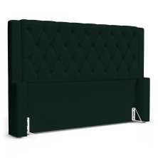 Cabeceira Atena Para Cama Box Queen Size 160cm Capitonê com Frame Veludo Verde Escuro - Desk Design