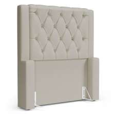 Cabeceira Atena Para Cama Box Solteiro 90cm Capitonê com Frame Sintético Bege - Desk Design