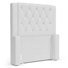 Cabeceira Atena Para Cama Box Solteiro 90cm Capitonê com Frame Sintético Branco - Desk Design