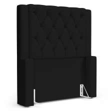 Cabeceira Atena Para Cama Box Solteiro 90cm Capitonê com Frame Sintético Preto - Desk Design