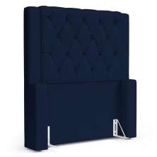 Cabeceira Atena Para Cama Box Solteiro 90cm Capitonê com Frame Suede Azul Marinho - Desk Design
