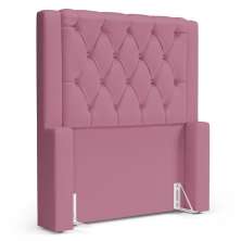 Cabeceira Atena Para Cama Box Solteiro 90cm Capitonê com Frame Suede Rosa - Desk Design