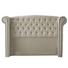 Cabeceira Cama Box Casal Adelle 140cm Com Frame Linho Bege - Desk Design
