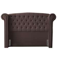 Cabeceira Cama Box Casal Adelle 140cm Com Frame Suede Marrom - Desk Design