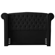 Cabeceira Cama Box Casal Adelle 140cm Com Frame Suede Preto - Desk Design