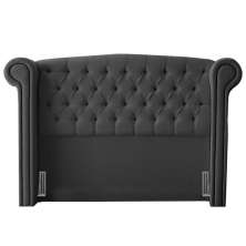 Cabeceira Cama Box Casal Adelle 140cm Com Frame Veludo Cinza - Desk Design