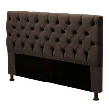 Cabeceira Cama Box Casal King Size Cristal 195cm Suede Marrom Chocolate - Desk Design