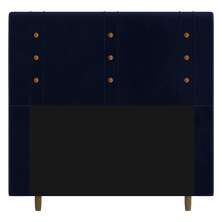 Cabeceira Cama Box Casal King Size Roma 195cm Veludo Azul Marinho - Desk Design