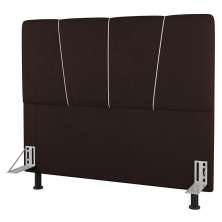 Cabeceira Cama Box Casal Queen Size Amber 160cm Estofada Sintético Marrom - Desk Design