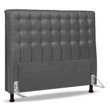 Cabeceira Cama Box Casal Queen Size Ciara 160cm Botonê com Frame Suede Cinza - Desk Design