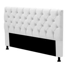 Cabeceira Cama Box Casal Queen Size Cristal 160cm Corino Branco - Desk Design