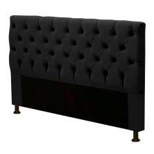 Cabeceira Cama Box Casal Queen Size Cristal 160cm Corino Preto - Desk Design