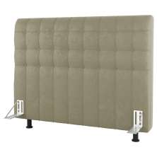 Cabeceira Cama Box Casal Queen Size Dahlia 160cm Com Frame Sintético Bege - Desk Design