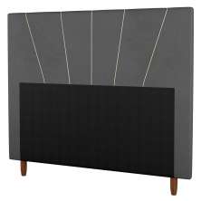Cabeceira Cama Box Casal Queen Size Dallas 160cm Linho Cinza - Desk Design