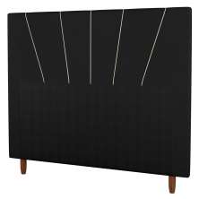Cabeceira Cama Box Casal Queen Size Dallas 160cm Sintético Preto - Desk Design