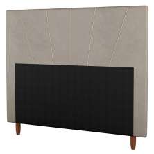 Cabeceira Cama Box Casal Queen Size Dallas 160cm Suede Bege - Desk Design