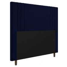 Cabeceira Cama Box Casal Queen Size Ferrara 160cm Veludo Azul Marinho - Desk Design