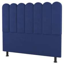Cabeceira Cama Box Casal Queen Size Lana 160cm Suede Azul - Desk Design