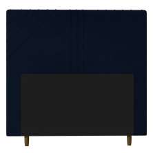 Cabeceira Cama Box Casal Queen Size Lisboa 160cm Veludo Azul Marinho - Desk Design