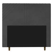 Cabeceira Cama Box Casal Queen Size Lisboa 160cm Veludo Cinza - Desk Design