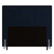 Cabeceira Cama Box Casal Queen Size Luxor 160cm com Tachas e Frame Veludo Azul Marinho - Desk Design