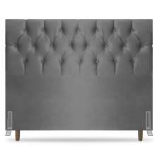 Cabeceira Cama Box Casal Queen Size Madrid 160cm Suede Cinza - Desk Design