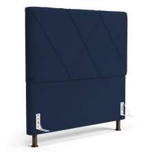 Cabeceira Cama Box Casal Queen Size Mel 160cm com Frame Veludo Azul Marinho - Desk Design