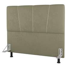 Cabeceira Cama Box Solteiro Amber 90cm Estofada Sintético Bege - Desk Design