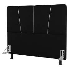 Cabeceira Cama Box Solteiro Amber 90cm Estofada Suede Preto - Desk Design