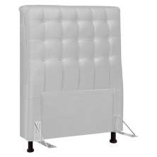 Cabeceira Cama Box Solteiro Ciara 90cm Botonê com Frame Sintético Branco - Desk Design