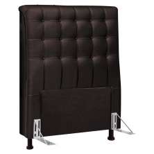 Cabeceira Cama Box Solteiro Ciara 90cm Botonê com Frame Suede Marrom - Desk Design
