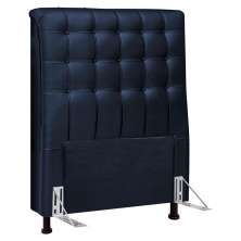 Cabeceira Cama Box Solteiro Ciara 90cm Botonê com Frame Veludo Azul Marinho - Desk Design