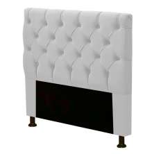 Cabeceira Cama Box Solteiro Cristal 90cm Corino Branco - Desk Design