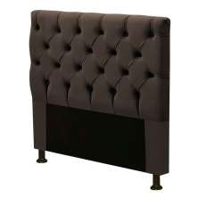 Cabeceira Cama Box Solteiro Cristal 90cm Suede Marrom Chocolate - Desk Design