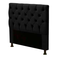 Cabeceira Cama Box Solteiro Cristal 90cm Suede Preto - Desk Design