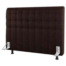 Cabeceira Cama Box Solteiro Dahlia 90cm Com Frame Sintético Marrom - Desk Design