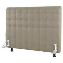Cabeceira Cama Box Solteiro Dahlia 90cm Com Frame Suede Bege - Desk Design