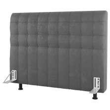 Cabeceira Cama Box Solteiro Dahlia 90cm Com Frame Suede Cinza Claro - Desk Design