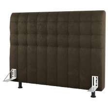 Cabeceira Cama Box Solteiro Dahlia 90cm Com Frame Suede Marrom - Desk Design