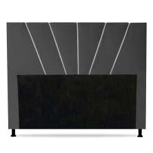 Cabeceira Cama Box Solteiro Dallas 90cm Veludo Cinza - Desk Design